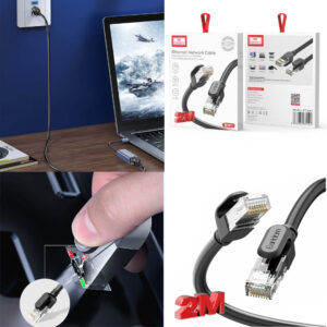 کابل پچ کورد شبکه LAN – ارلدام مدل ET-NW1 طول 5 متر – 100/1000Mbit گیگابیتی