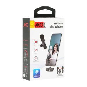 خرید میکروفون یقه‌ای وایرلس آکو مدل AUB-7 | مناسب تولید محتوا، لایو، مصاحبه و کلاس آنلاین | اتصال سریع و صدای شفاف برای آیفون و اندروید