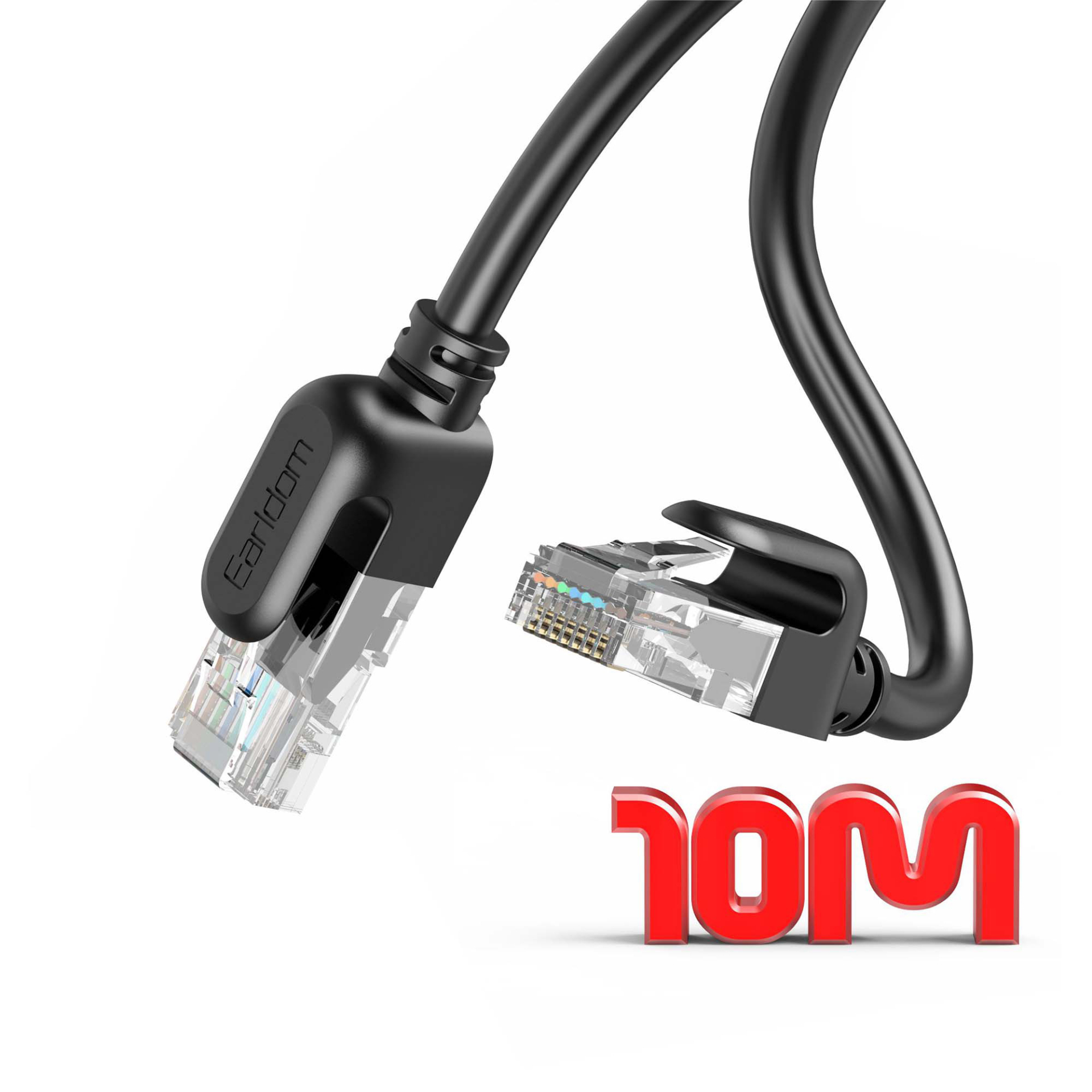 کابل پچ کورد شبکه LAN - ارلدام مدل ET-NW1 طول 10 متر - 100/1000Mbit گیگابیتی